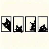 HKM-821395 Black Cat Metal Wall Art for Home and Garden Décor