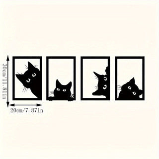 HKM-821395 Black Cat Metal Wall Art for Home and Garden Décor