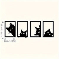 HKM-821395 Black Cat Metal Wall Art for Home and Garden Décor