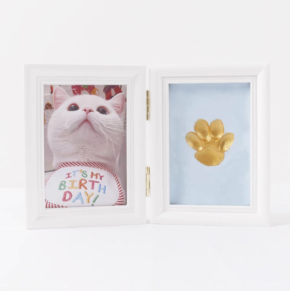 HKM-821459 Solid Wood Photo Frame with Cat Palm Print - Multiple Color Options Available