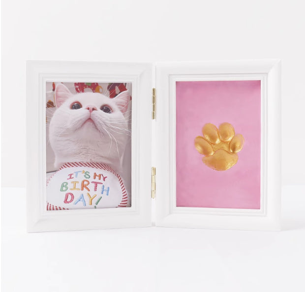 HKM-821459 Solid Wood Photo Frame with Cat Palm Print - Multiple Color Options Available