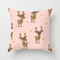 HKM-821587 Nordic Style Cartoon Christmas Pillow Cover - 45x45cm Polyester Cushion