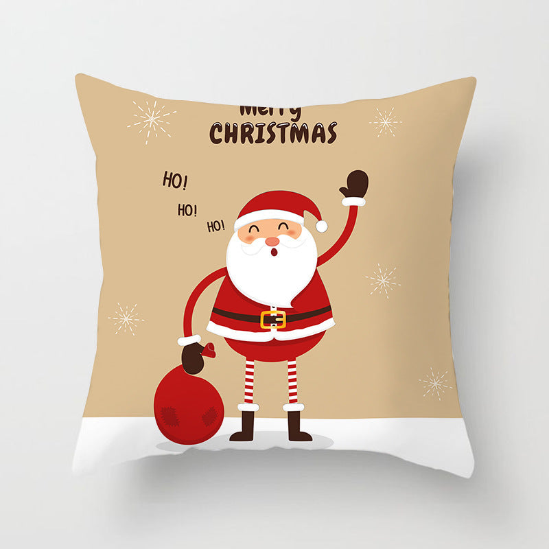HKM-821587 Nordic Style Cartoon Christmas Pillow Cover - 45x45cm Polyester Cushion