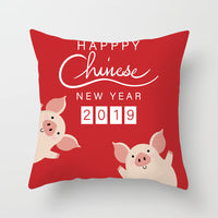 HKM-821587 Nordic Style Cartoon Christmas Pillow Cover - 45x45cm Polyester Cushion
