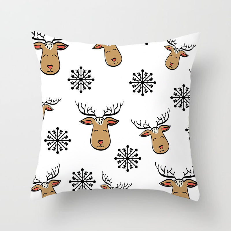 HKM-821587 Nordic Style Cartoon Christmas Pillow Cover - 45x45cm Polyester Cushion