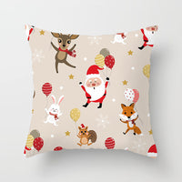 HKM-821587 Nordic Style Cartoon Christmas Pillow Cover - 45x45cm Polyester Cushion