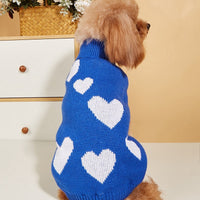 HKM-821715 Cozy Valentine's Day Dog Sweater in Pink, Red, and Blue - Sizes S to XXL