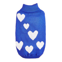 HKM-821715 Cozy Valentine's Day Dog Sweater in Pink, Red, and Blue - Sizes S to XXL