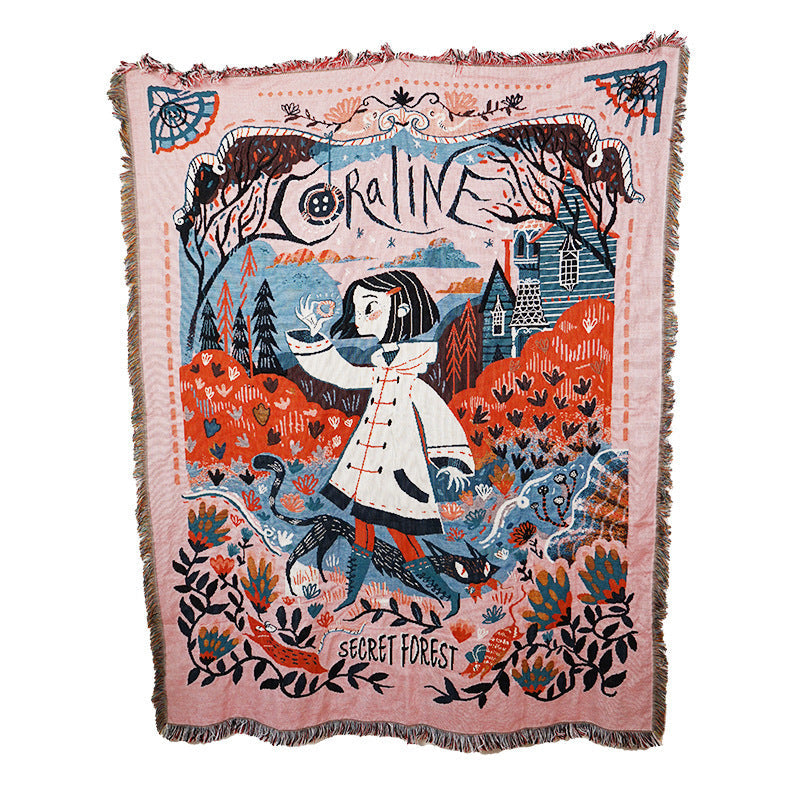 HKM-822291 American Style Cotton Acrylic Blend Camping Cover Blanket in Various Patterns and Sizes