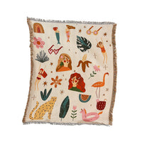 HKM-822291 American Style Cotton Acrylic Blend Camping Cover Blanket in Various Patterns and Sizes