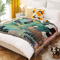 HKM-822291 American Style Cotton Acrylic Blend Camping Cover Blanket in Various Patterns and Sizes