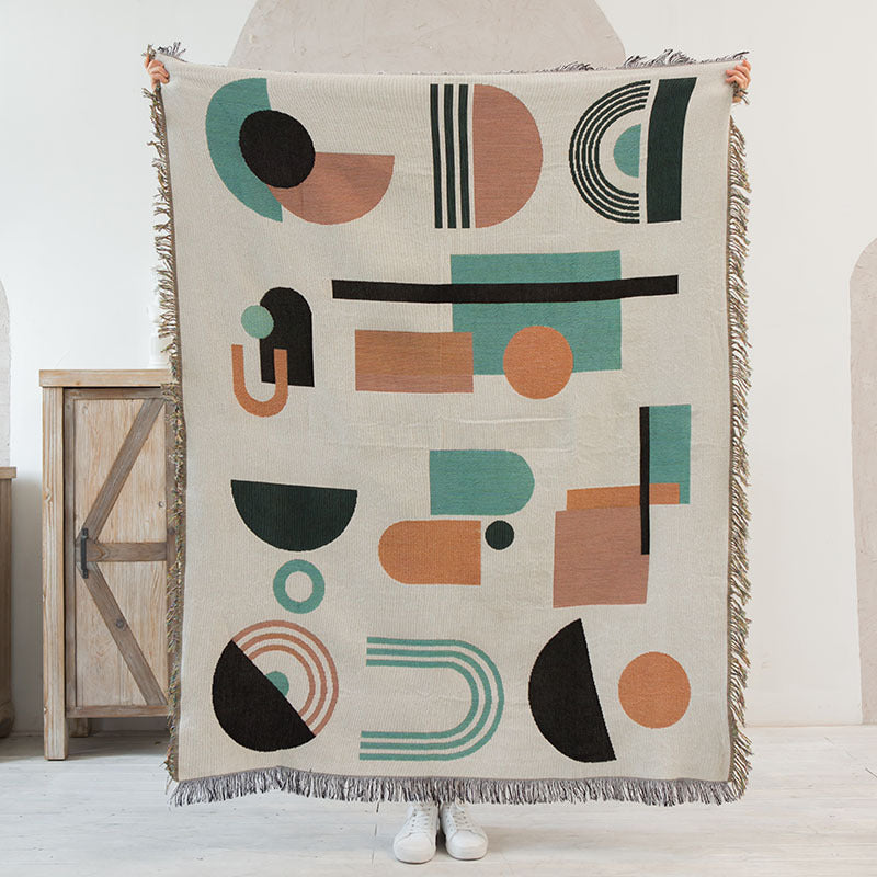HKM-822291 American Style Cotton Acrylic Blend Camping Cover Blanket in Various Patterns and Sizes