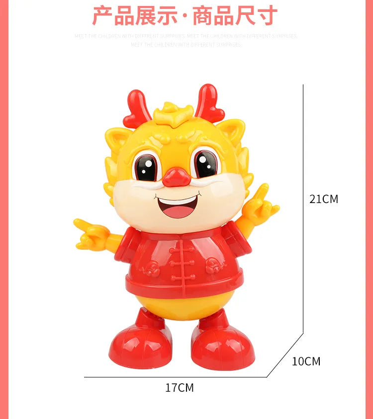 HKM-822291 Dancing Cartoon Dragon Robot Toy with Light and Sound for Kids