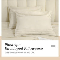 HKM-822291 Light Beige Three-Piece Pleated Quilt Set, Skin-Friendly All-Season Bedding