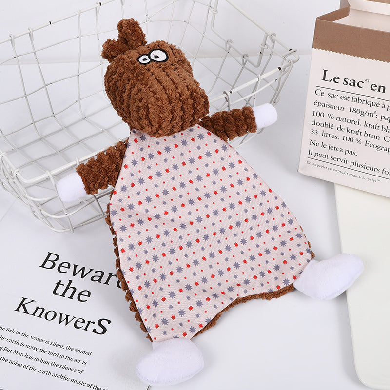 HKM-822483 Bite-Resistant Velvet Fox and Elephant Stuffed Toy for Cats and Dogs – Ideal for Relieving Boredom