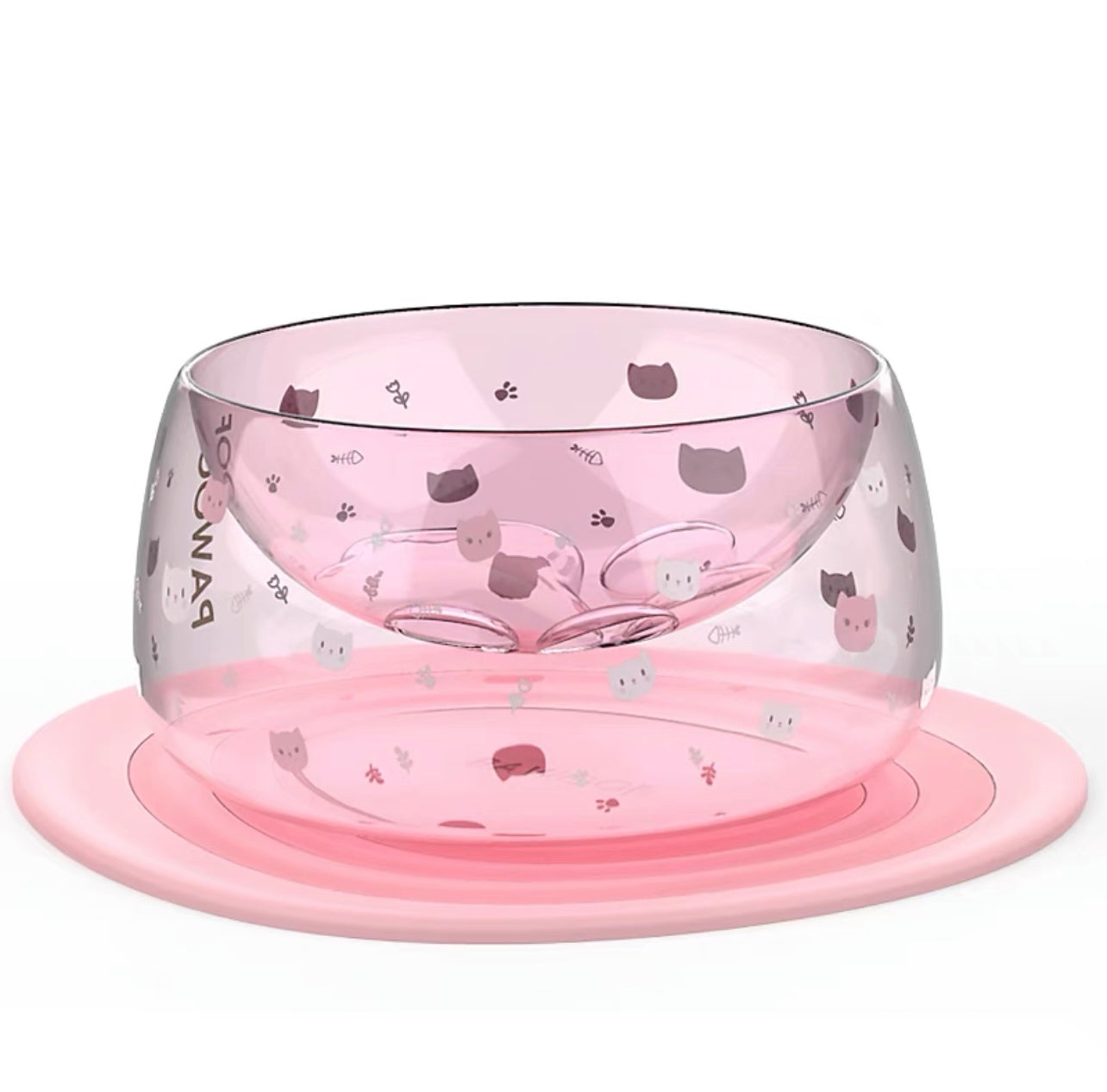 HKM-822483 Creative Glass Cat's Claw Bowl with Cushion for Medium Pets