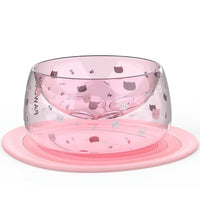 HKM-822483 Creative Glass Cat's Claw Bowl with Cushion for Medium Pets