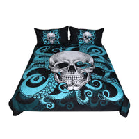 HKM-822611 Octopus Skull 3-Piece Bedding Set - European and American Polyester Quilt Cover