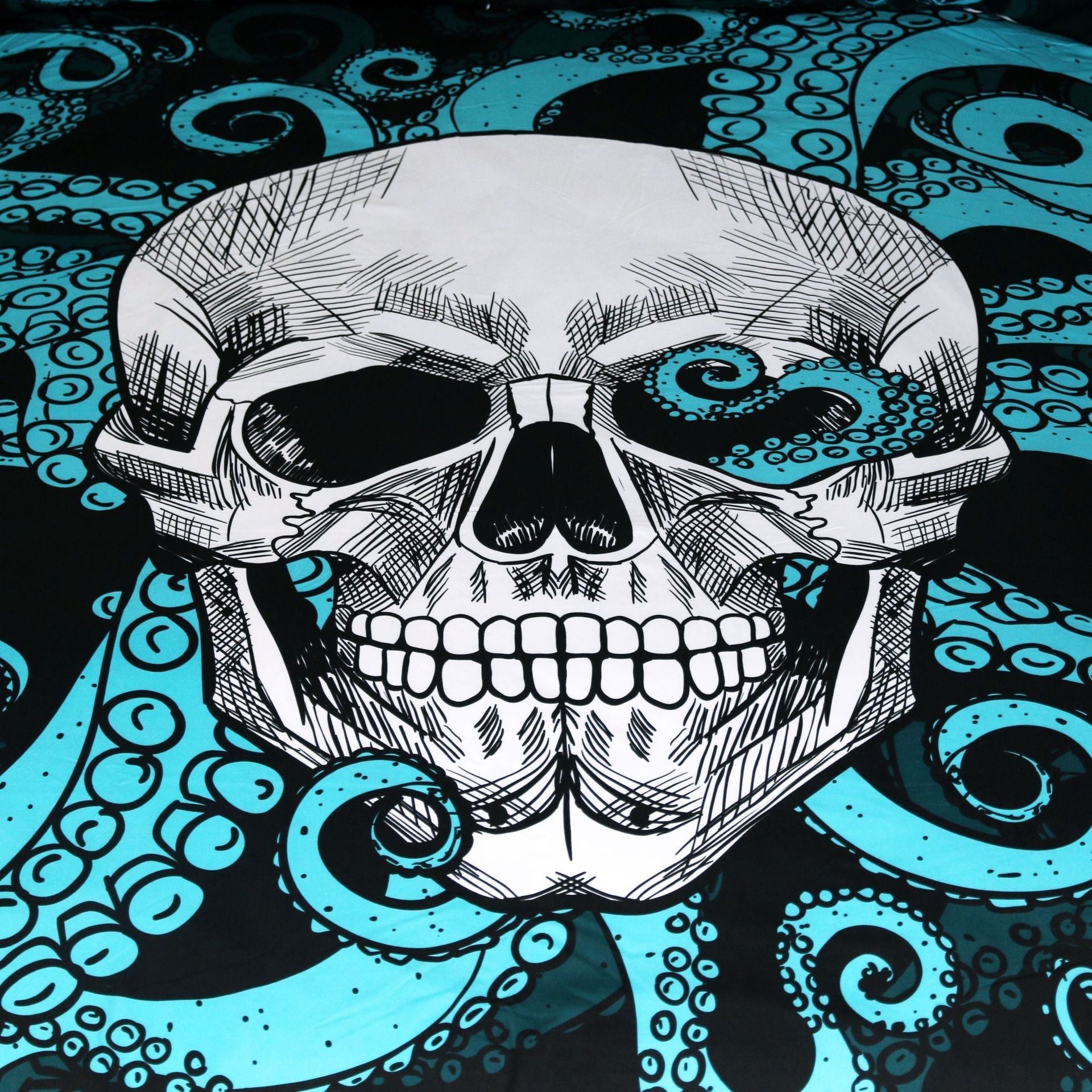 HKM-822611 Octopus Skull 3-Piece Bedding Set - European and American Polyester Quilt Cover