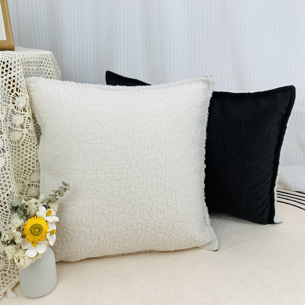 HKM-822739 Electric USB Heating Pillow Hand Warmer - Plush Material, Solid Color, 45x60cm and 45x45cm Options
