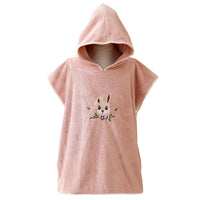 HKM-822867 Children's Coral Fleece Hooded Bath Cloaks - Bear, Rabbit, Duck, and Koala Designs