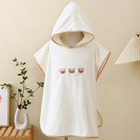 HKM-822867 Children's Coral Fleece Hooded Bath Cloaks - Bear, Rabbit, Duck, and Koala Designs