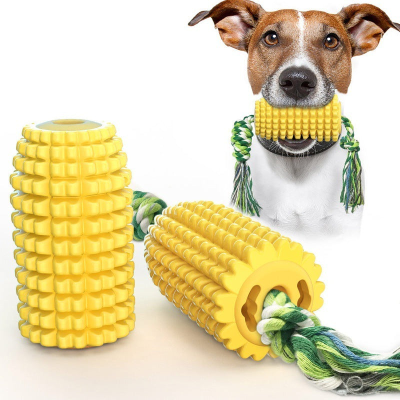 HKM-822931 Floating Suction Cup Corn Dog Toy for Dogs – TPR Molar Rod with Sound Feature