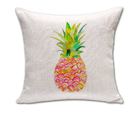 HKM-822995 Pineapple Pattern Cotton Linen Throw Pillow Cover for Home and Office Decor