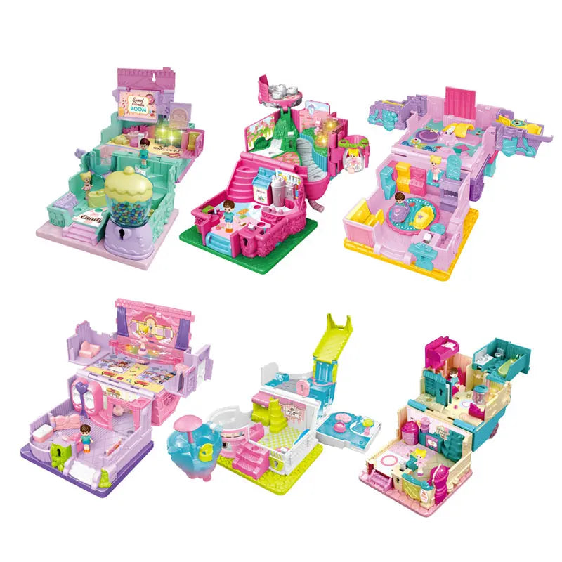 HKM-823251 Music and Light Iced Coffee Doll House Play Set for Kids, Treasure Box Gift for Girls Ages 5-7