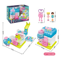 HKM-823251 Music and Light Iced Coffee Doll House Play Set for Kids, Treasure Box Gift for Girls Ages 5-7