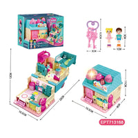 HKM-823251 Music and Light Iced Coffee Doll House Play Set for Kids, Treasure Box Gift for Girls Ages 5-7