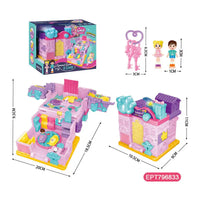 HKM-823251 Music and Light Iced Coffee Doll House Play Set for Kids, Treasure Box Gift for Girls Ages 5-7