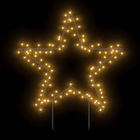 HKM-823251 Warm White Star-Shaped Christmas Decoration with 115 LEDs and Ground Spikes, 8 Lighting Modes, 90 x 85 cm