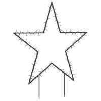 HKM-823251 Warm White Star-Shaped Christmas Decoration with 115 LEDs and Ground Spikes, 8 Lighting Modes, 90 x 85 cm