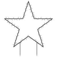 HKM-823251 Warm White Star-Shaped Christmas Decoration with 115 LEDs and Ground Spikes, 8 Lighting Modes, 90 x 85 cm
