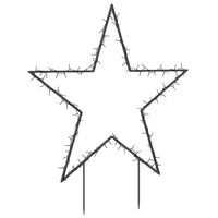 HKM-823251 Warm White Star-Shaped Christmas Decoration with 115 LEDs and Ground Spikes, 8 Lighting Modes, 90 x 85 cm
