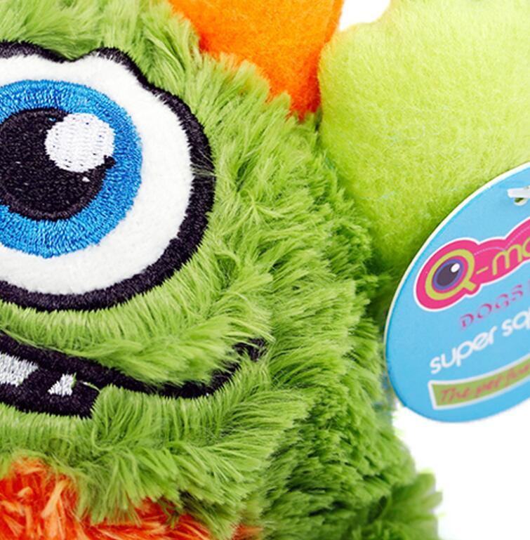HKM-823379 Durable Interactive Chew Toy with Spiky Sound Ball for Dogs, Halloween Design, Available in Green, Blue, and Rose Red, 12cm