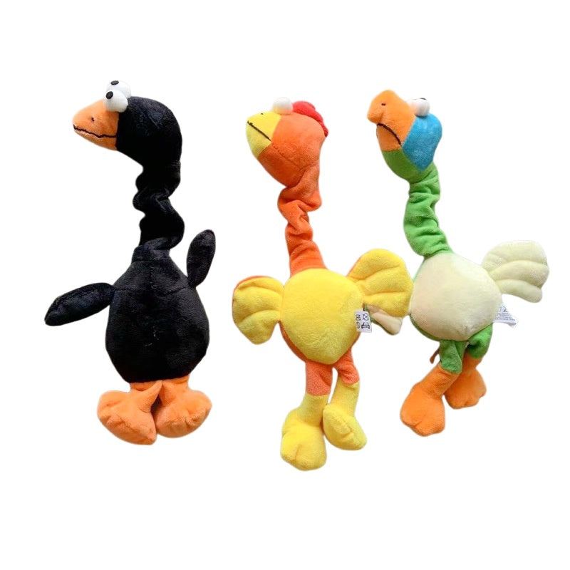 HKM-823443 Interactive Squeaky Dog Toy - Chew-Resistant Plush Chicken for Play and Dental Care