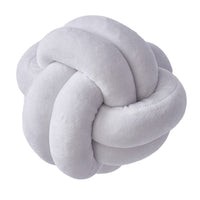 HKM-823443 Knotted Plush Ball Throw Pillow - Soft Cuddly Cushion in Pink, Blue, Gray, 25cm & 18cm Sizes