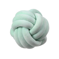 HKM-823443 Knotted Plush Ball Throw Pillow - Soft Cuddly Cushion in Pink, Blue, Gray, 25cm & 18cm Sizes