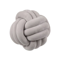 HKM-823443 Knotted Plush Ball Throw Pillow - Soft Cuddly Cushion in Pink, Blue, Gray, 25cm & 18cm Sizes