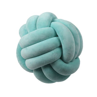 HKM-823443 Knotted Plush Ball Throw Pillow - Soft Cuddly Cushion in Pink, Blue, Gray, 25cm & 18cm Sizes