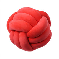 HKM-823443 Knotted Plush Ball Throw Pillow - Soft Cuddly Cushion in Pink, Blue, Gray, 25cm & 18cm Sizes