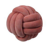 HKM-823443 Knotted Plush Ball Throw Pillow - Soft Cuddly Cushion in Pink, Blue, Gray, 25cm & 18cm Sizes