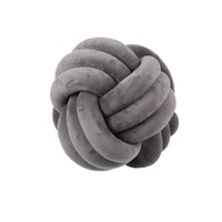 HKM-823443 Knotted Plush Ball Throw Pillow - Soft Cuddly Cushion in Pink, Blue, Gray, 25cm & 18cm Sizes