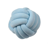 HKM-823443 Knotted Plush Ball Throw Pillow - Soft Cuddly Cushion in Pink, Blue, Gray, 25cm & 18cm Sizes
