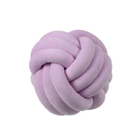 HKM-823443 Knotted Plush Ball Throw Pillow - Soft Cuddly Cushion in Pink, Blue, Gray, 25cm & 18cm Sizes