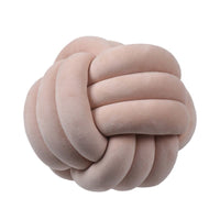 HKM-823443 Knotted Plush Ball Throw Pillow - Soft Cuddly Cushion in Pink, Blue, Gray, 25cm & 18cm Sizes