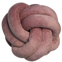 HKM-823443 Knotted Plush Ball Throw Pillow - Soft Cuddly Cushion in Pink, Blue, Gray, 25cm & 18cm Sizes