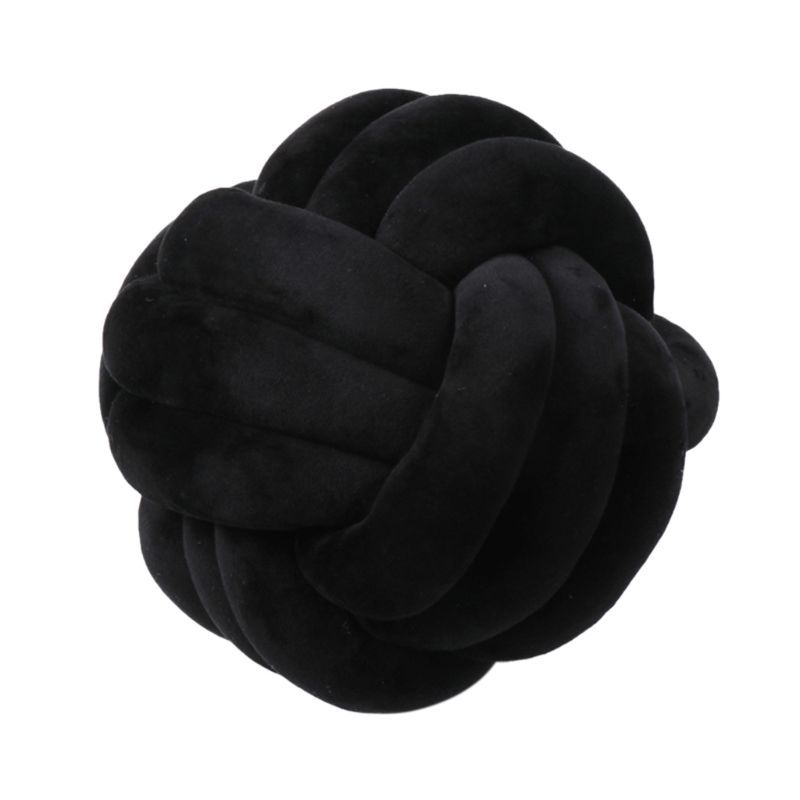 HKM-823443 Knotted Plush Ball Throw Pillow - Soft Cuddly Cushion in Pink, Blue, Gray, 25cm & 18cm Sizes